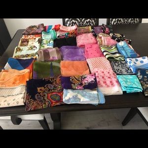 Lot of 35 Vintage assorted Scarves